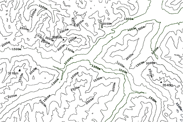Landeck-Zams-Fliess neighbourhood contours