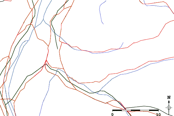 Roads and rivers close to Laternser Tal