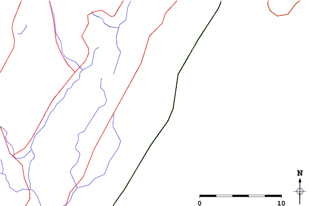 Roads and rivers close to Le Massif Ski Area