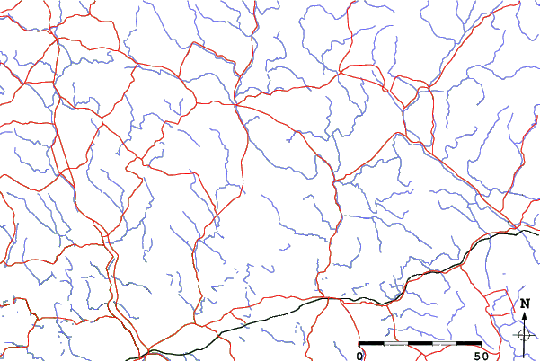 Roads and rivers close to Luosto