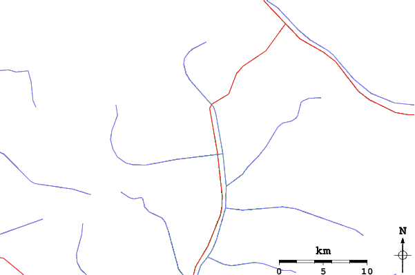 Roads and rivers close to Himalaya Heliski