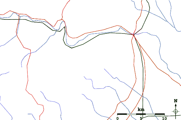 Roads and rivers close to Mariborsko Pohorje