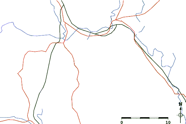 Roads and rivers close to Middlebury College Snow Bowl