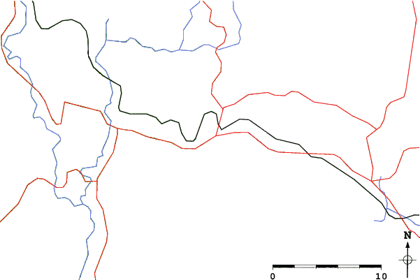 Roads and rivers close to Ski Mont Blanc Quebec