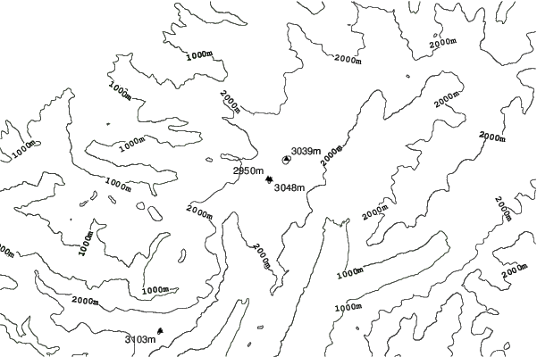 Aoraki-Mt Cook neighbourhood contours