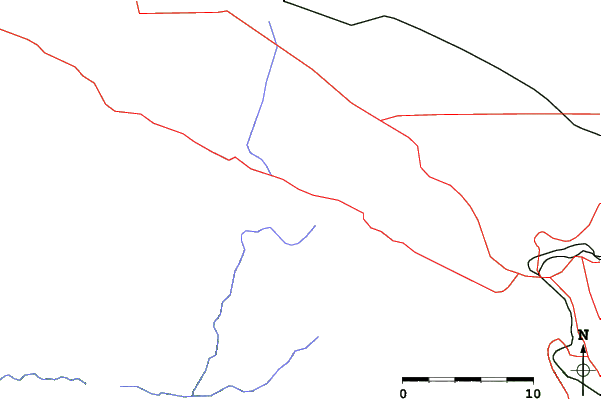 Roads and rivers close to Mountain High resort