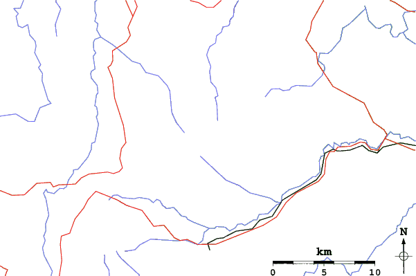 Roads and rivers close to Mt Mawson