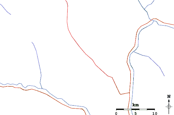 Roads and rivers close to Naltar Valley