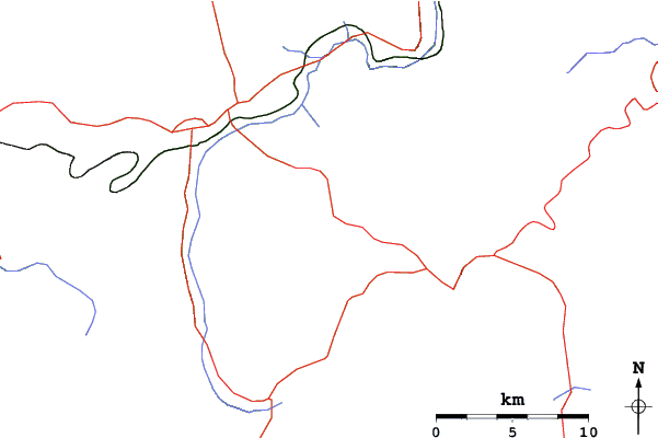 Roads and rivers close to Northstar at Tahoe