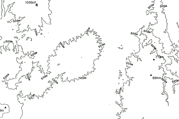Okunakayama Kōgen neighbourhood contours
