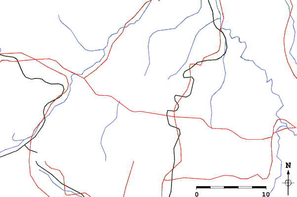 Roads and rivers close to Okunakayama Kōgen