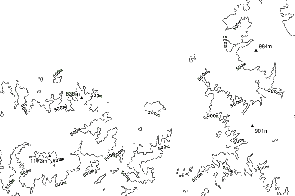 Owani Onsen neighbourhood contours
