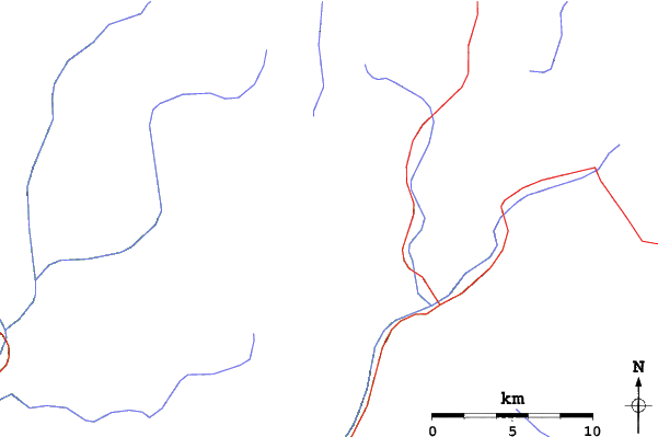 Roads and rivers close to Vallnord-Pal