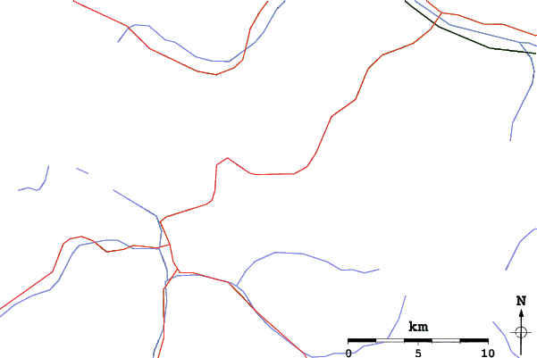 Roads and rivers close to Passo Dello Stelvio Stilfserjoch