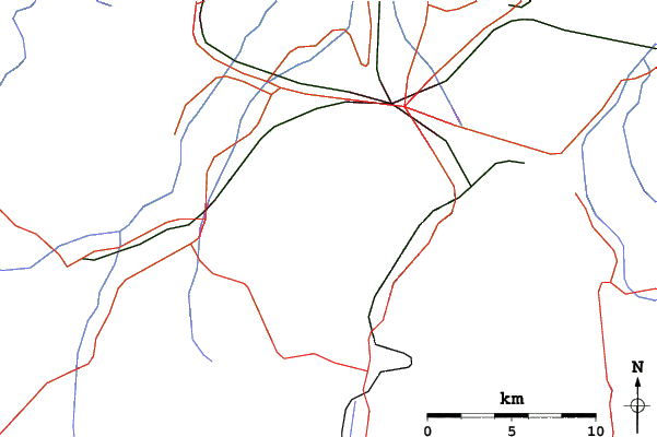Roads and rivers close to Poiana Brasov
