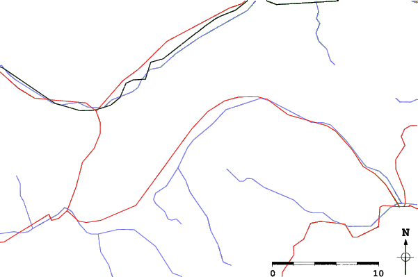 Roads and rivers close to Pragelato (Via Lattea)