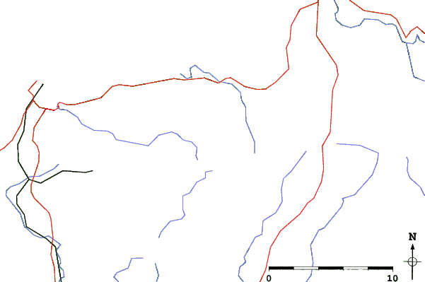 Roads and rivers close to Foel Cwmcerwyn