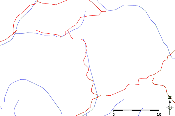 Roads and rivers close to Primiero-Passo Cereda