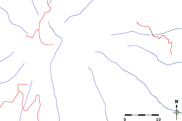 Roads and rivers close to Ras Dashen