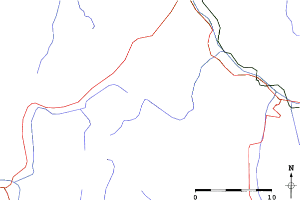 Roads and rivers close to Saint-Sorlin d'Arves (Les Sybelles)