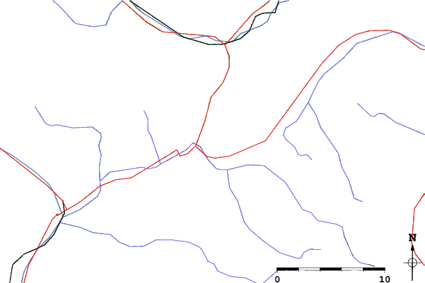 Roads and rivers close to San Sicario (Via Lattea)