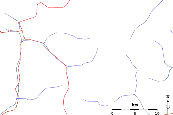 Roads and rivers close to Santa Caterina Valfurva