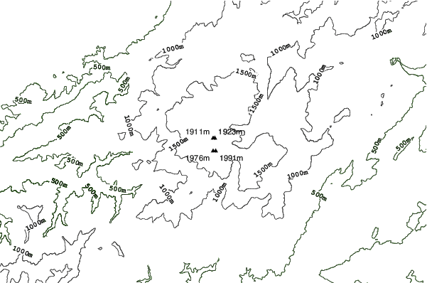Serra da Estrela neighbourhood contours