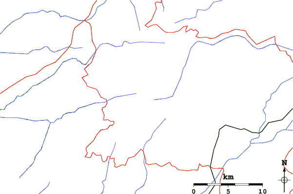 Roads and rivers close to Serra da Estrela