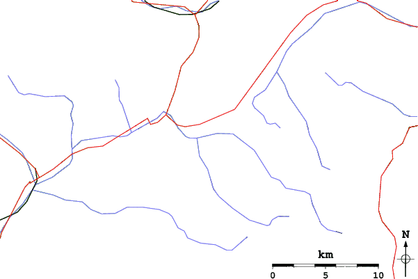 Roads and rivers close to Sestrière (Via Lattea)