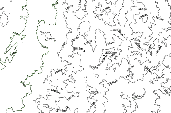 Shiga Kogen-Yakebitaiyama neighbourhood contours