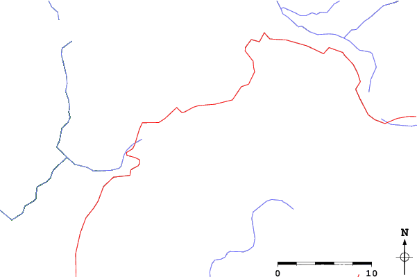 Roads and rivers close to China Peak Mountain Resort