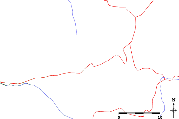 Roads and rivers close to Sierra at Tahoe