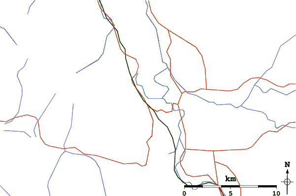 Roads and rivers close to Hudson Bay Mountain
