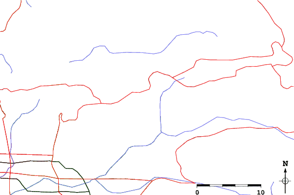 Roads and rivers close to Snow Valley