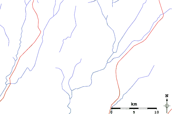 Roads and rivers close to Stoneham Mountain Resort