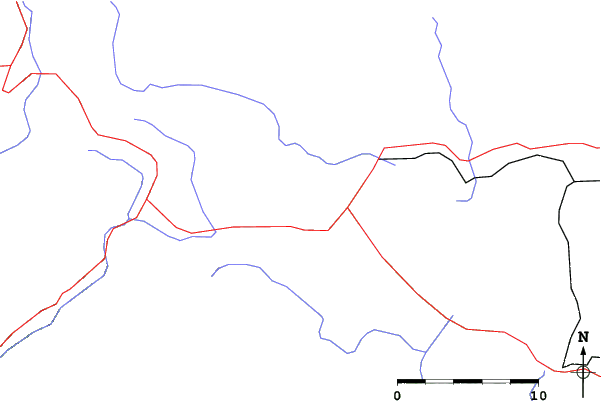 Roads and rivers close to Stover Mountain Ski Area