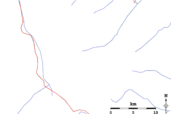 Roads and rivers close to Stubai Glacier