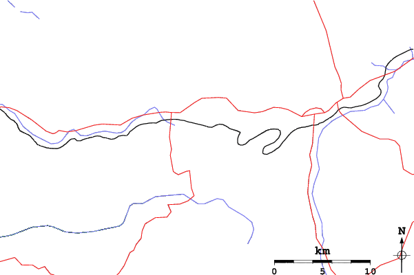 Roads and rivers close to Sugar Bowl