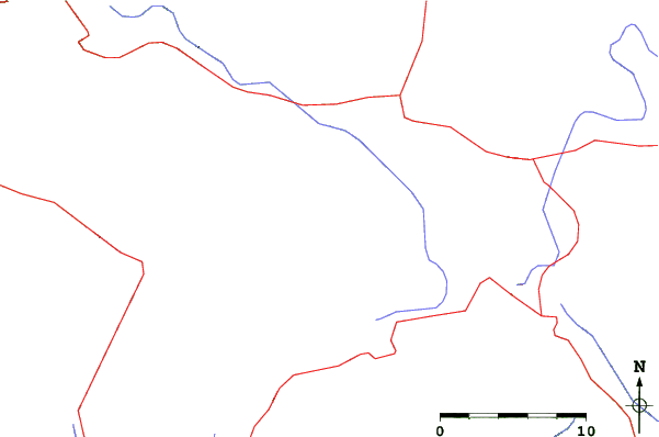 Roads and rivers close to Sugar Mountain