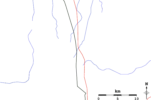 Roads and rivers close to Tamarack