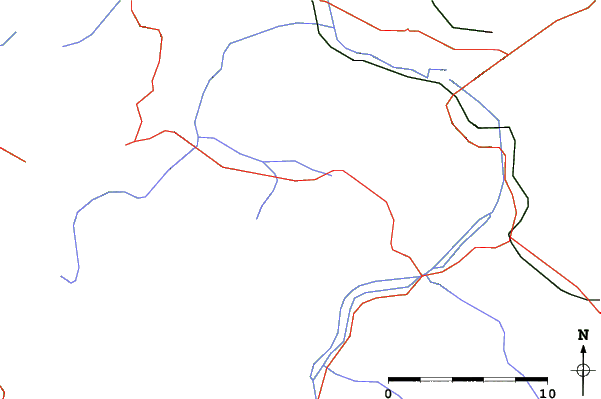 Roads and rivers close to Tannheim/Neunerköpfle