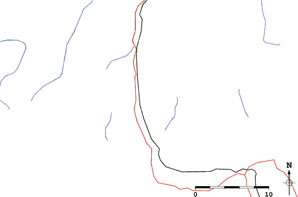 Roads and rivers close to Temple Basin
