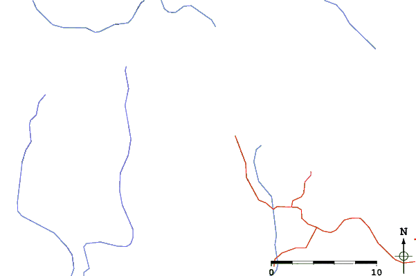 Roads and rivers close to Treble Cone
