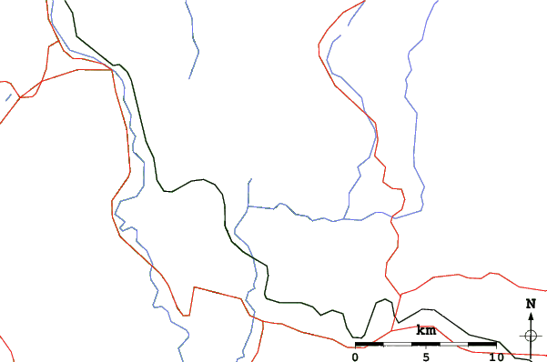 Roads and rivers close to Mont Tremblant