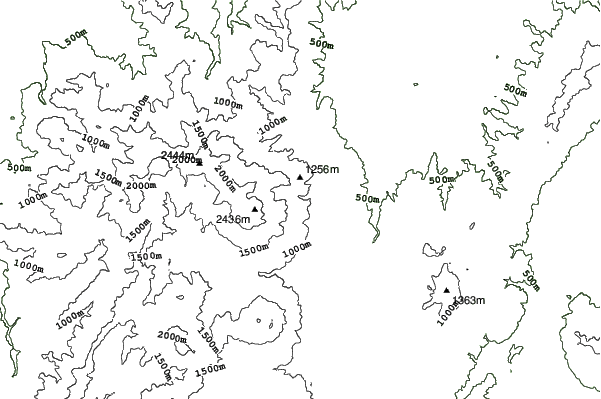 Tsubame Onsen neighbourhood contours