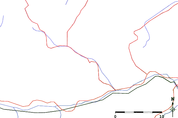 Roads and rivers close to Val Senales (Schnalstal)