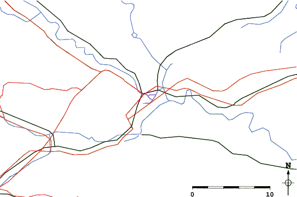 Roads and rivers close to Dobratsch