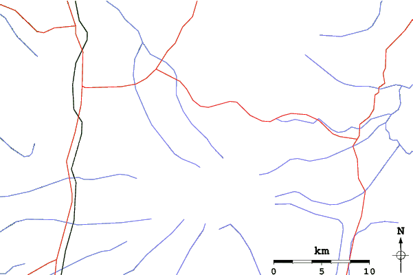 Roads and rivers close to Whakapapa