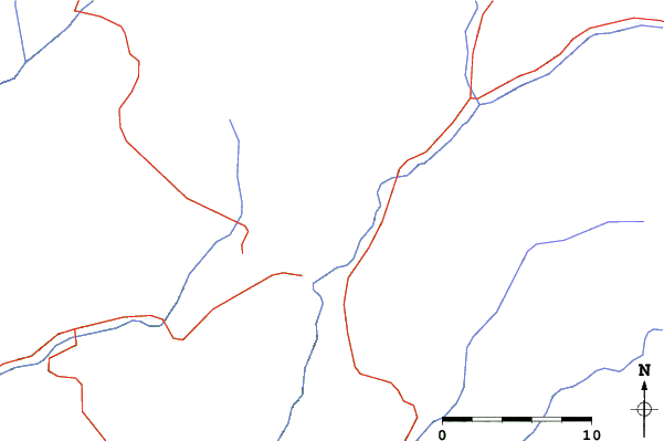Roads and rivers close to Wolf Creek Ski Area