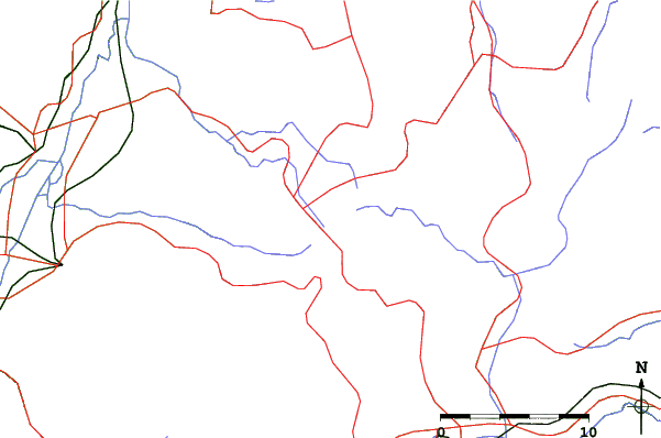 Roads and rivers close to Shiga Kogen-Yokoteyama